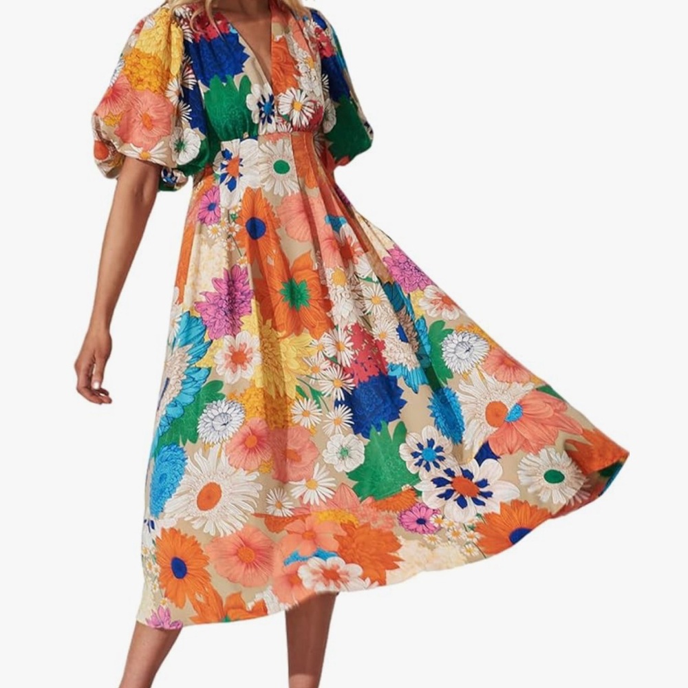 Floral Multicolor Maxi Dress